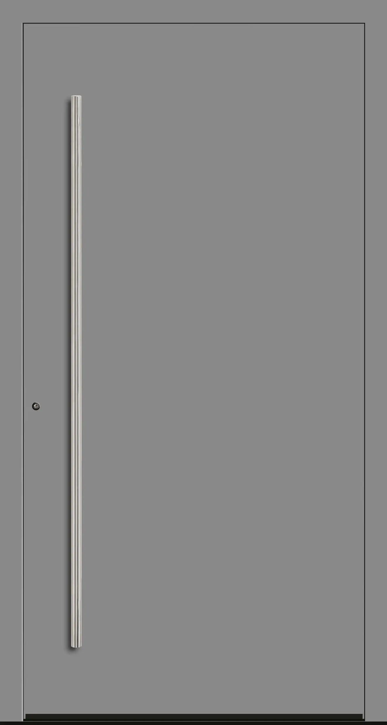 Aluminium Haustür in 9007 mit RC2 Sicherheit DIN Links