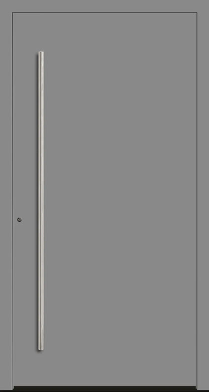 Aluminium Haustür in 9007 mit RC2 Sicherheit DIN Links
