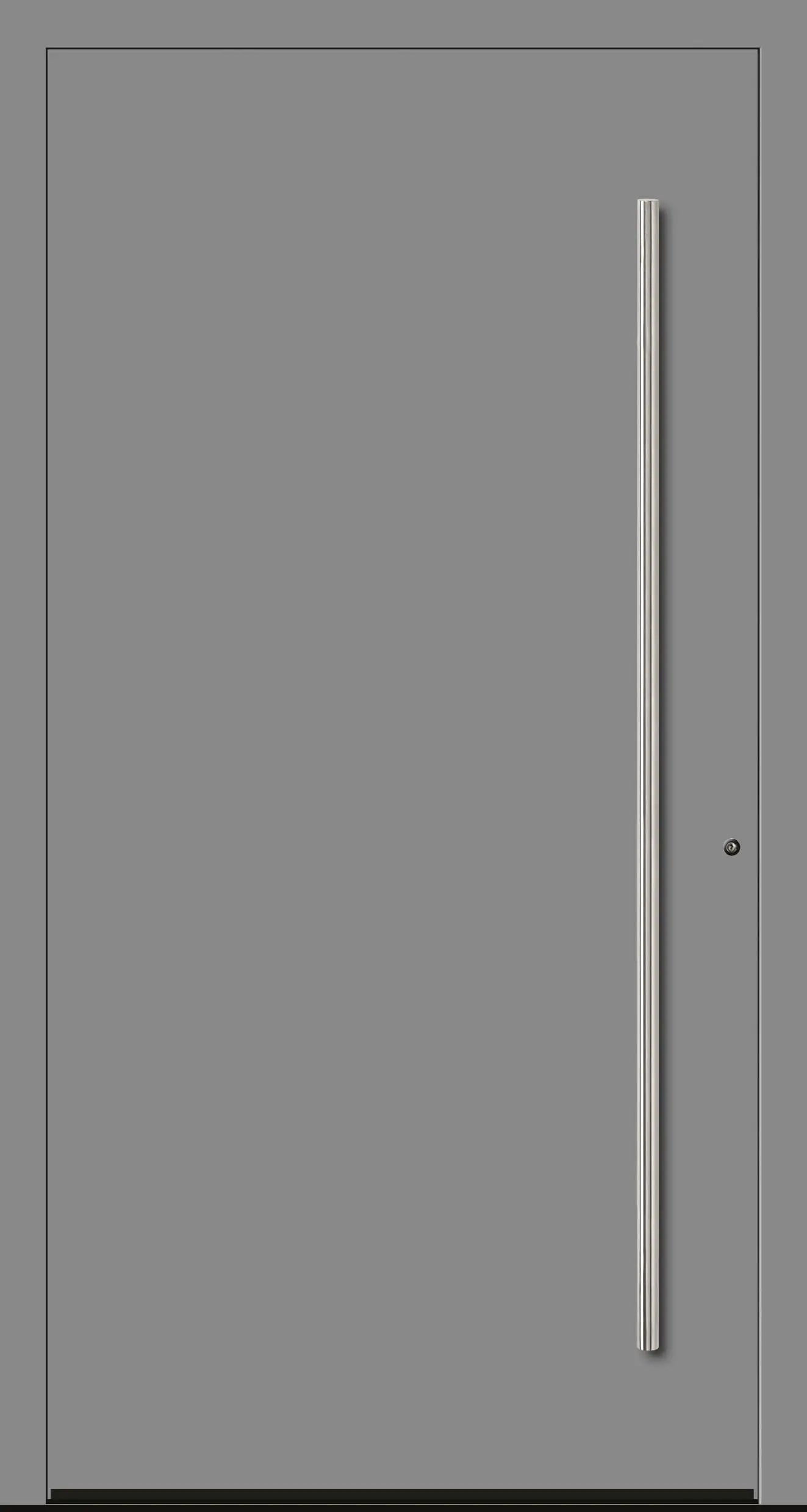 Aluminium Haustür in 9007 mit RC2 Sicherheit DIN Rechts