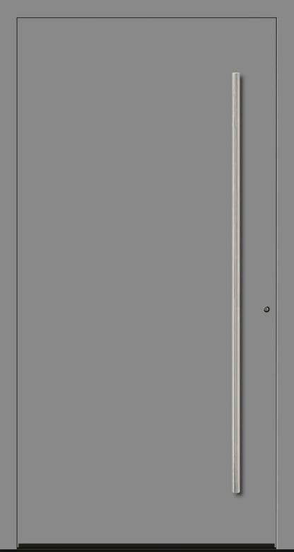 Aluminium Haustür in 9007 mit RC2 Sicherheit DIN Rechts