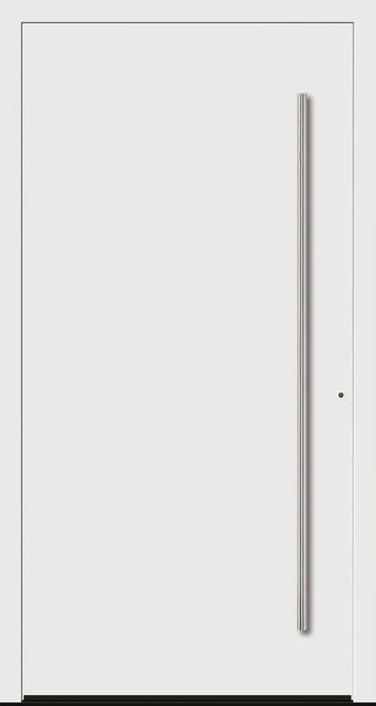 Aluminium Haustür in 9016 mit RC2 Sicherheit DIN Rechts