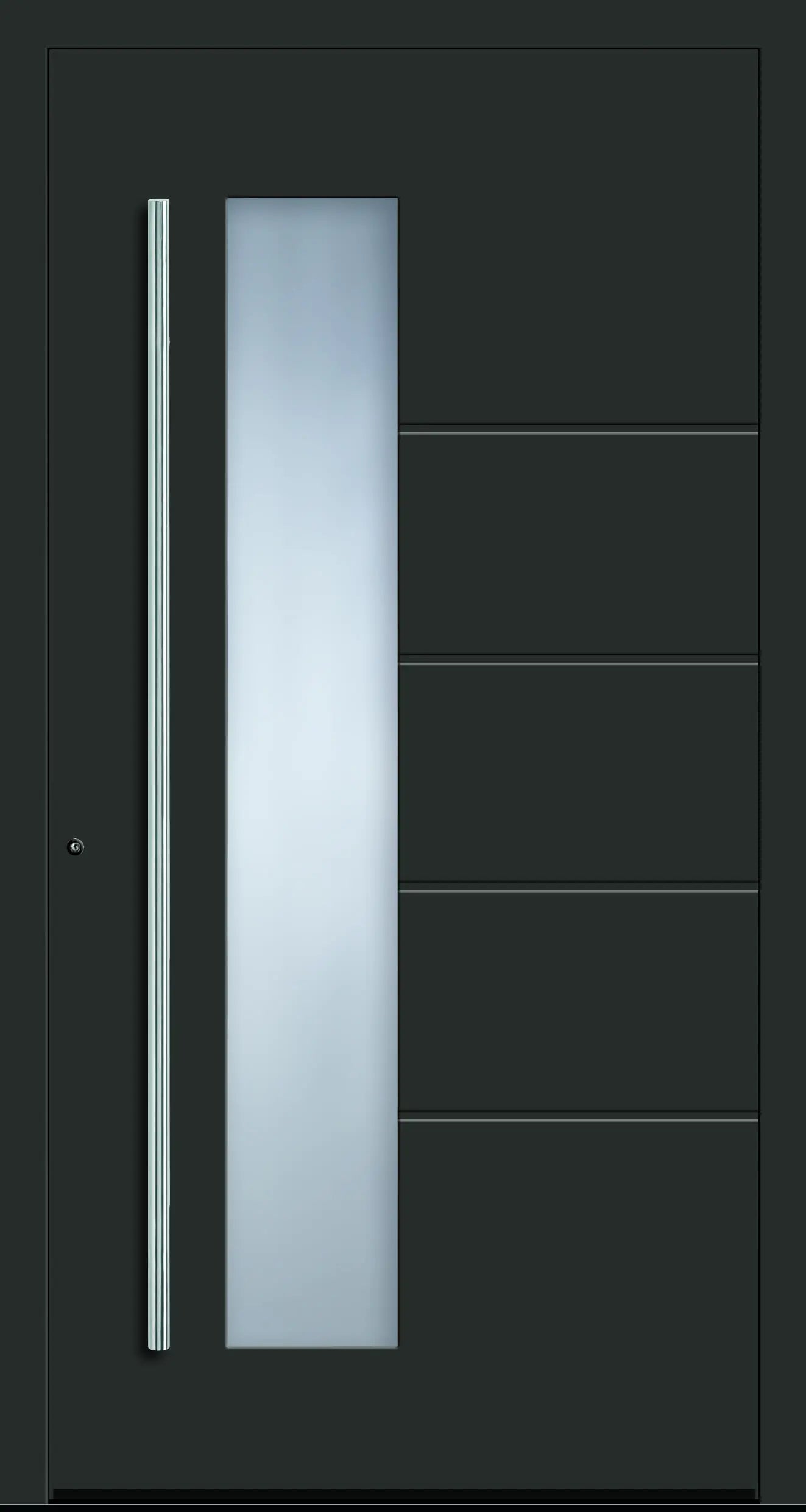 Haustüre aus Aluminium innen weiß und außen basaltgrau Modell A10 Dreh Links