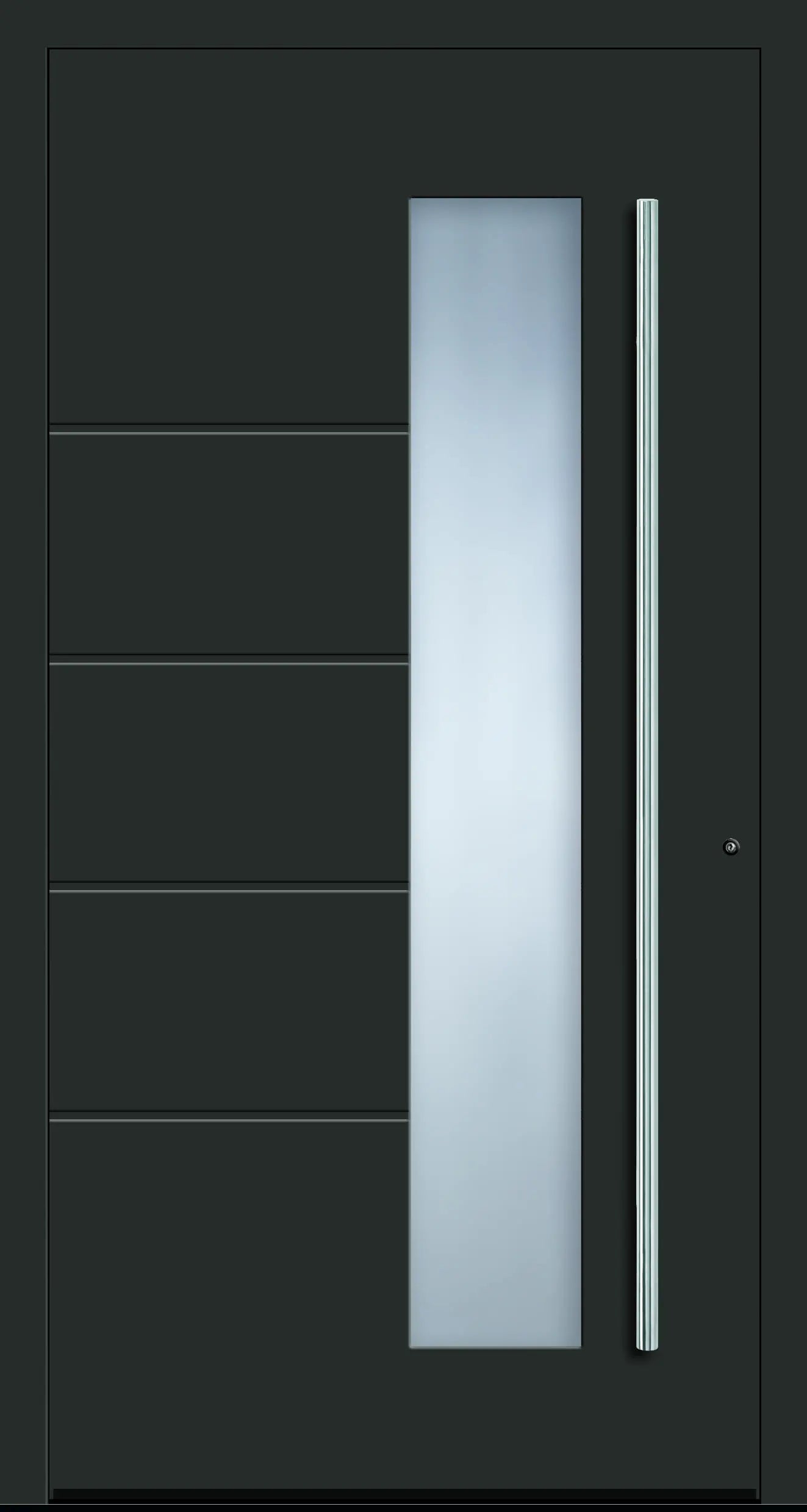 Haustüre aus Aluminium innen weiß und außen basaltgrau Modell A10 Dreh Rechts