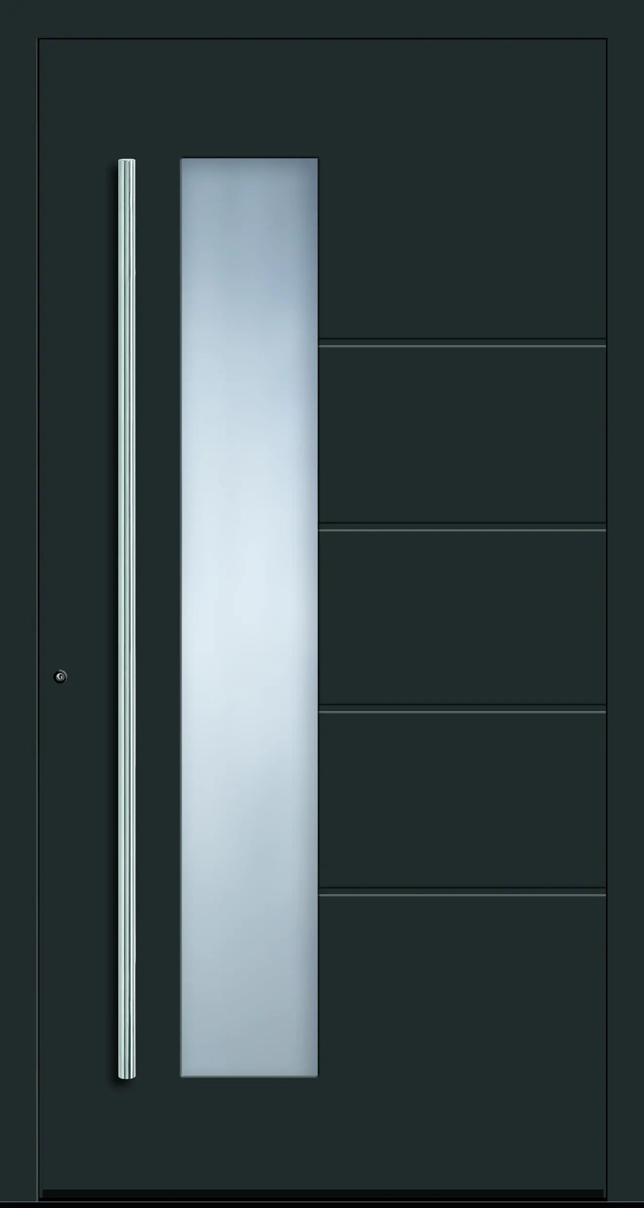 Haustüre aus Aluminium innen weiß und außen anthrazitgrau Modell A10 Dreh Links