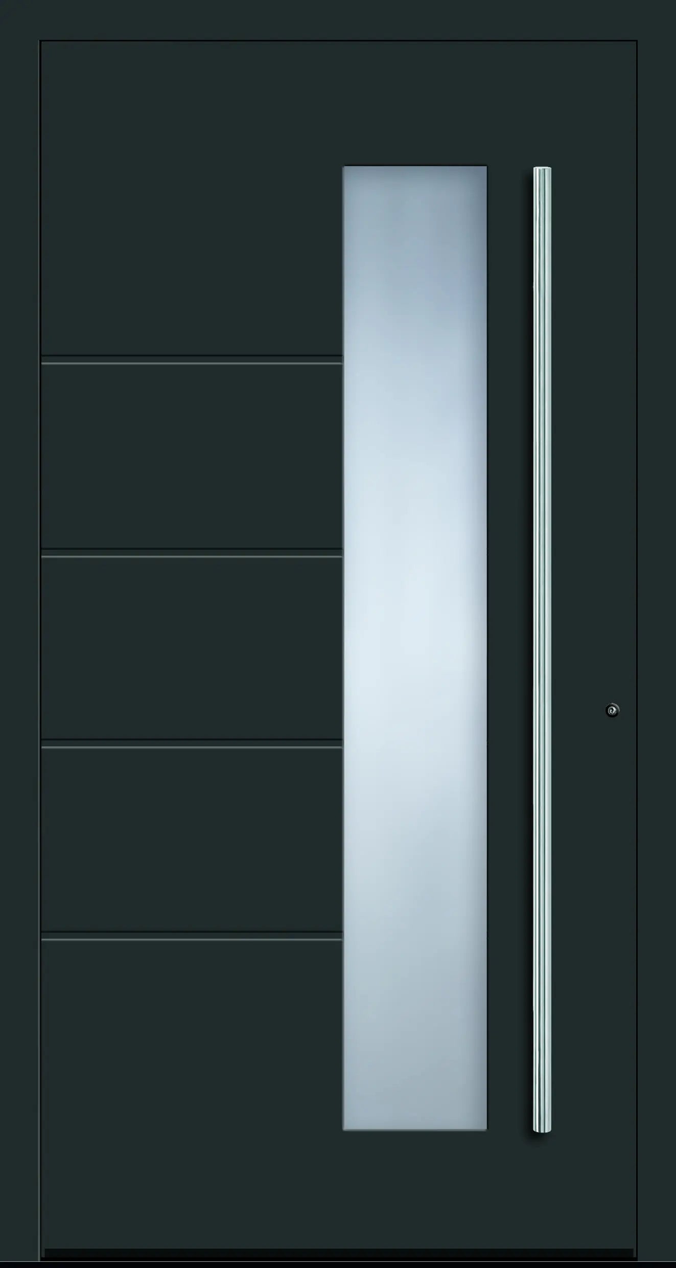 Haustüre aus Aluminium innen weiß und außen anthrazitgrau Modell A10 Dreh Rechts