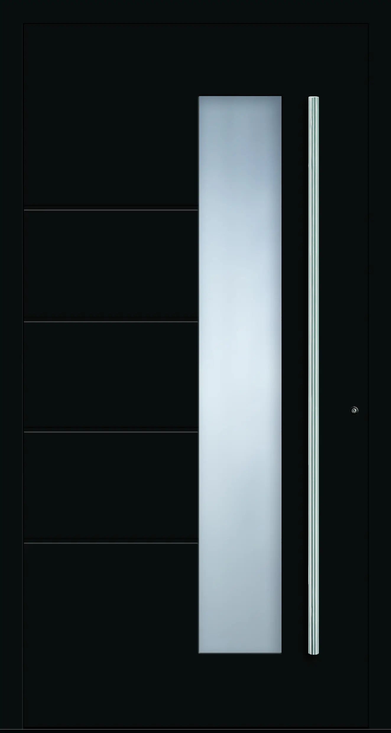Haustüre aus Aluminium innen weiß und außen tiefschwarz Modell A10 Dreh Rechts