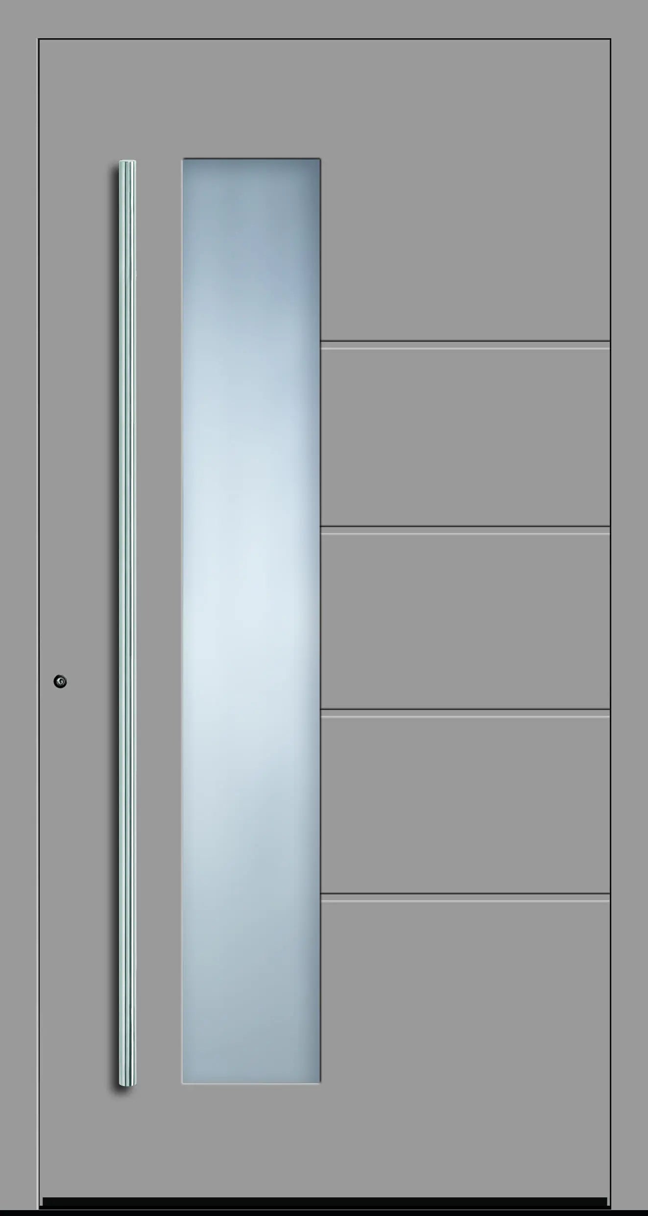 Haustüre aus Aluminium innen weiß und außen weißaluminium Modell A10 Dreh Links