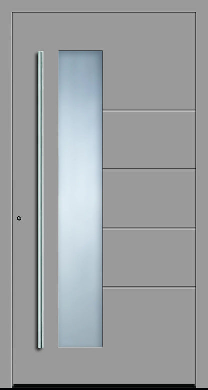 Haustüre aus Aluminium innen weiß und außen weißaluminium Modell A10 Dreh Links