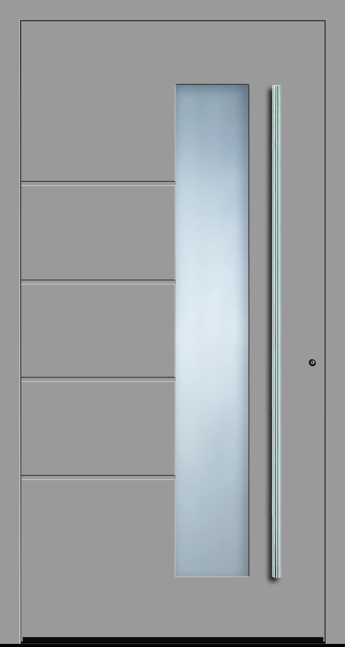 Haustüre aus Aluminium innen weiß und außen weißaluminium Modell A10 Dreh Rechts