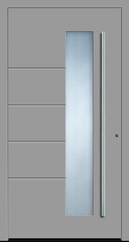 Haustüre aus Aluminium innen weiß und außen weißaluminium Modell A10 Dreh Rechts