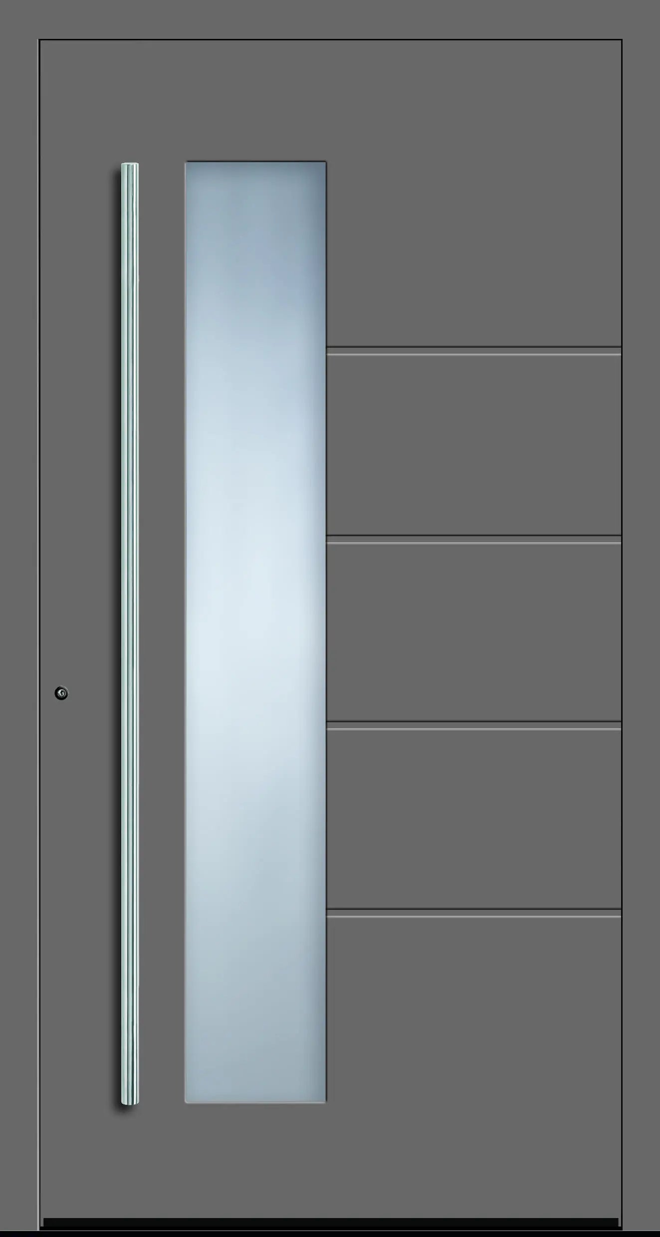 Haustüre aus Aluminium innen weiß und außen graualuminium Modell A10 Dreh Links