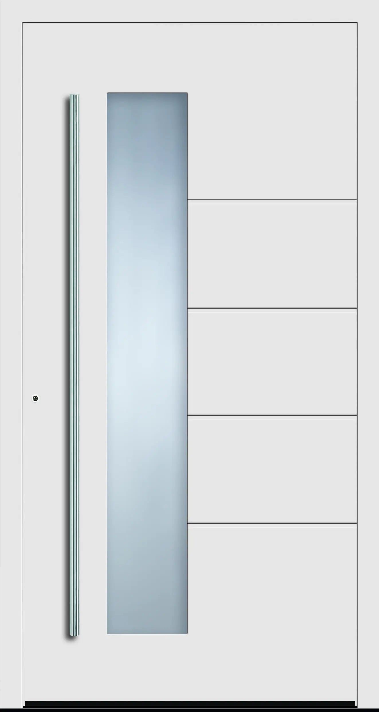 Haustüre aus Aluminium beidseitig in Verkehrsweiß Modell A10 Dreh Links