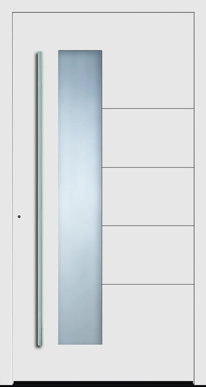 Haustüre aus Aluminium beidseitig in Verkehrsweiß Modell A10 Dreh Links