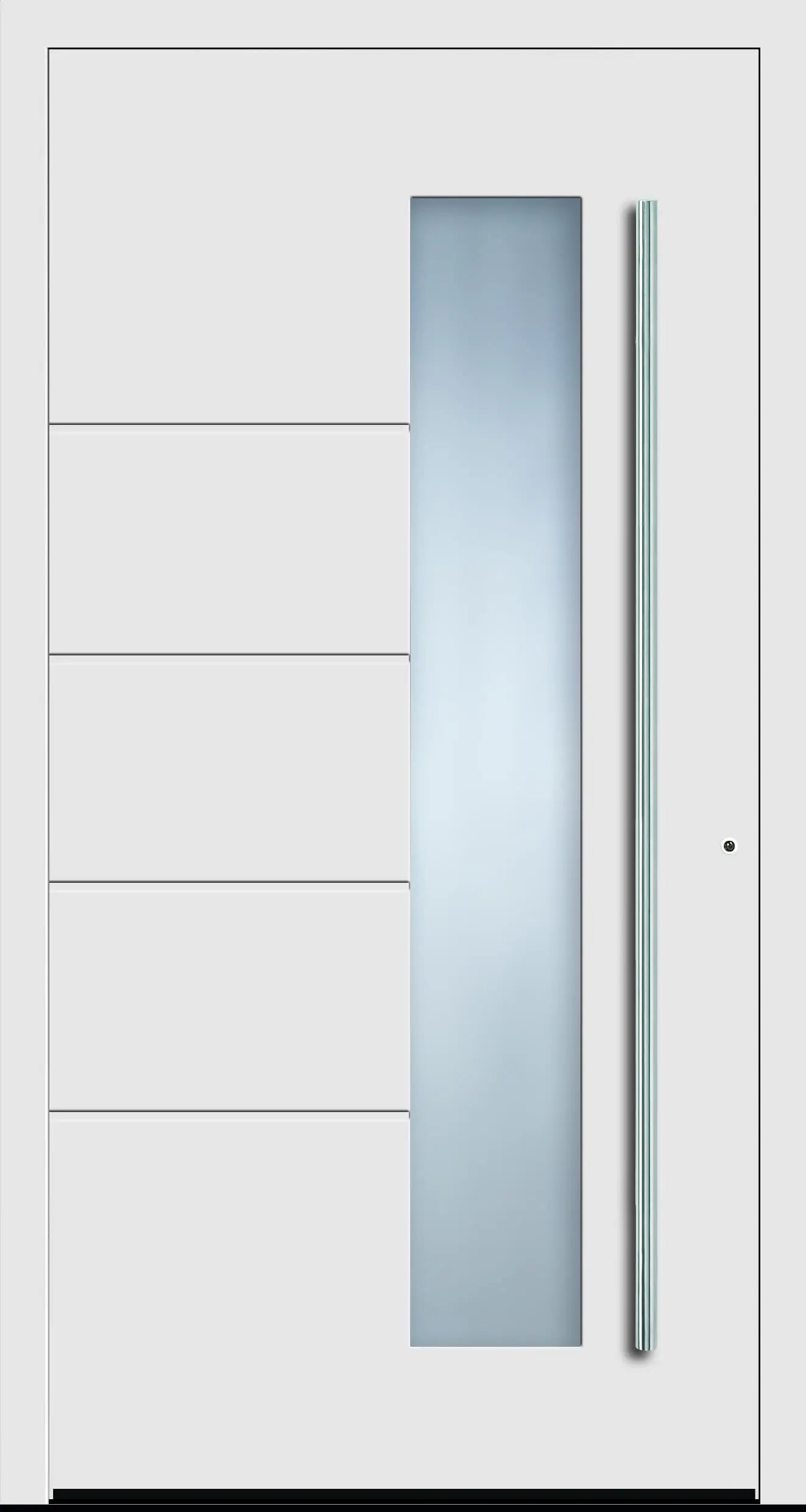 Haustüre aus Aluminium beidseitig in Verkehrsweiß Modell A10 Dreh Rechts