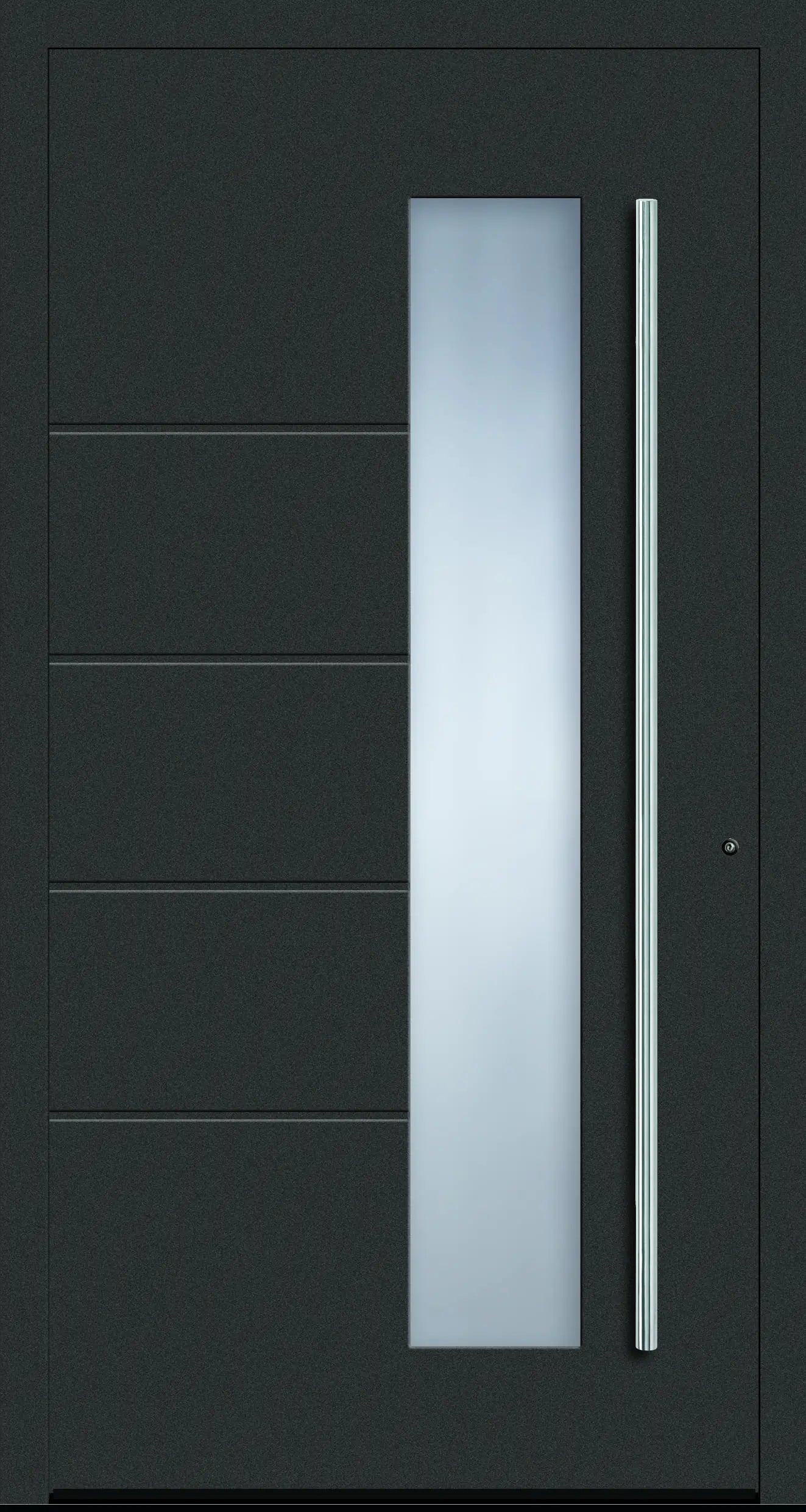 Haustüre aus Aluminium innen weiß und außen DB703 Modell A10 Dreh Rechts